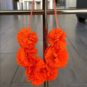 J. Crew bright orange flower necklace